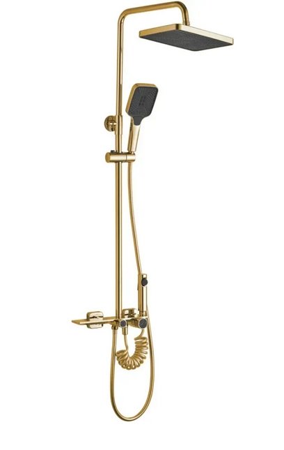 Душова стійка для ванни Rea Helix із змішувачем золото REA-P6619