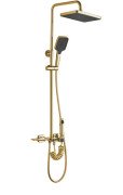Душевая стойка для ванны Rea Helix со смесителем золото REA-P6619
