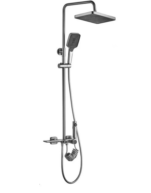 Душова стійка для ванни Rea Helix із змішувачем матовий нікель REA-P6622