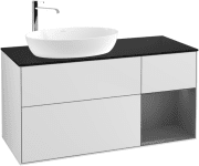 Тумба под раковину Villeroy & Boch Finion 120х50,1 см с подсветкой МДФ белый матовый лак/стекло черное матовое G932GKMT