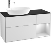 Тумба под раковину Villeroy & Boch Finion 120х50,1 см с подсветкой МДФ белый матовый лак/стекло черное матовое G932MTMT