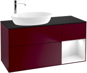 Тумба під раковину Villeroy & Boch Finion 120х50,1 см з підсвічуванням МДФ півонія матовий лак/скло чорне матове G932GFHB