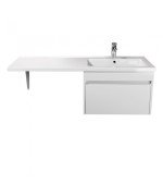 Тумба подвесная Мойдодыр Wing 60-А-W с раковиной Rodeo R ДСП/МДФ белый глянец 00-0008341