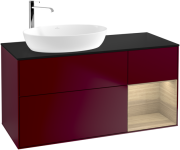 Тумба под раковину Villeroy & Boch Finion 120х50,1 см с подсветкой МДФ пион матовый лак/стекло черное матовое G932PCHB