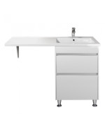 Тумба напольная Мойдодыр Wing 60-W с раковиной Rodeo R ДСП/МДФ белый глянец 00-0008280