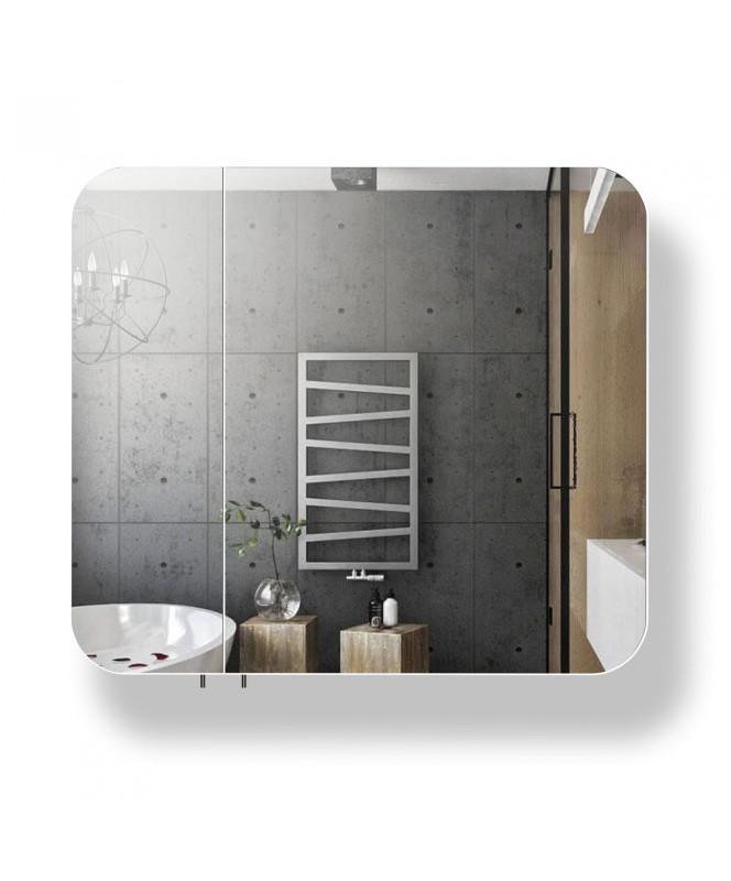 Зеркальный шкафчик Мойдодыр Сорренто 80х70,5 см ДСП белый мат 00-0006319