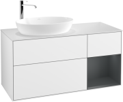 Тумба под раковину Villeroy & Boch Finion 120х50,1 см с подсветкой МДФ глянцевый белый лак/стекло белое матовое G931HGGF