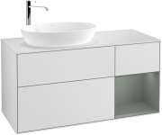 Тумба под раковину Villeroy & Boch Finion 120х50,1 см с подсветкой МДФ белый матовый лак/стекло белое матовое G931GMMT