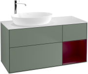 Тумба под раковину Villeroy & Boch Finion 120х50,1 см с подсветкой МДФ оливковый матовый лак/стекло белое матовое G931HBGM