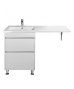 Тумба напольная Мойдодыр Wing 60-W с раковиной Rodeo L ДСП/МДФ белый глянец 00-0008279