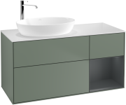 Тумба под раковину Villeroy & Boch Finion 120х50,1 см с подсветкой МДФ оливковый матовый лак/стекло белое матовое G931HGGM