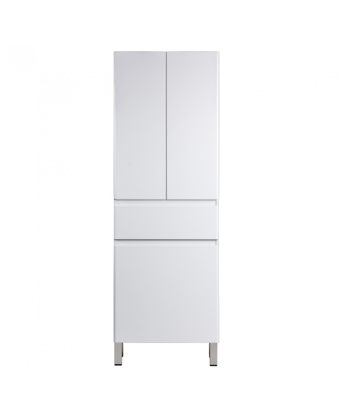 Пенал для ванної Мийдодір Палермо П-66-к 66х35х195 см ДСП/МДФ білий глянець 00-00005834