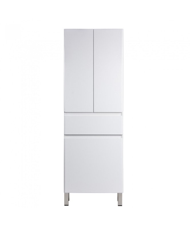 Пенал для ванної Мийдодір Палермо П-66-к 66х35х195 см ДСП/МДФ білий глянець 00-00005834