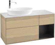 Тумба под раковину Villeroy & Boch Finion 120х50,1 см с подсветкой МДФ шпон дуба/стекло белое матовое G931PDPC
