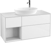 Тумба под раковину Villeroy & Boch Finion 120х50,1 см с подсветкой МДФ глянцевый белый лак/стекло белое матовое F941GFGF