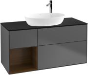 Тумба под раковину Villeroy & Boch Finion 120х50,1 см с подсветкой МДФ антрацит матовый лак/стекло черное матовое F942GNGK