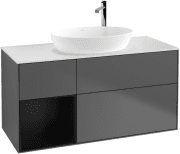 Тумба под раковину Villeroy & Boch Finion 120х50,1 см с подсветкой МДФ антрацит матовый лак/стекло белое матовое F941PDGK