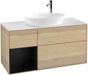 Тумба под раковину Villeroy & Boch Finion 120х50,1 см с подсветкой МДФ шпон дуба/стекло белое матовое F941PDPC