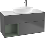 Тумба под раковину Villeroy & Boch Finion 120х50,1 см с подсветкой МДФ антрацит матовый лак/стекло белое матовое F941GMGK