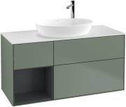 Тумба под раковину Villeroy & Boch Finion 120х50,1 см с подсветкой МДФ оливковый матовый лак/стекло белое матовое F941HGGM
