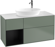 Тумба під раковину Villeroy & Boch Finion 120х50,1 см із підсвічуванням МДФ оливковий матовий лак/скло біле матове F941PDGM