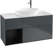 Тумба под раковину Villeroy & Boch Finion 120х50,1 см с подсветкой МДФ темно-синий матовый лак/стекло белое матовое F941PDHG
