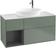 Тумба под раковину Villeroy & Boch Finion 120х50,1 см с подсветкой МДФ оливковый матовый лак/стекло белое матовое F941GKGM