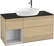 Тумба под раковину Villeroy & Boch Finion 120х50,1 см с подсветкой МДФ шпон дуба/стекло черное матовое F942MTPC