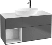 Тумба под раковину Villeroy & Boch Finion 120х50,1 см с подсветкой МДФ антрацит матовый лак/стекло белое матовое G941GFGK