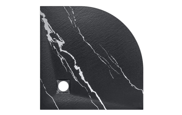 Душовий піддон Besco Vexo 90х90 см SMC чорний мармур VMB-90-90-P