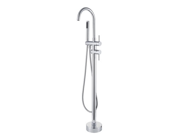 Змішувач для ванної кімнати Besco Illusion I підлоговий з душовим гарнітуром хром BW-II-CH