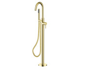 Смеситель для ванной Besco Veo II напольный с душевым гарнитуром золото BW-VII-ZL