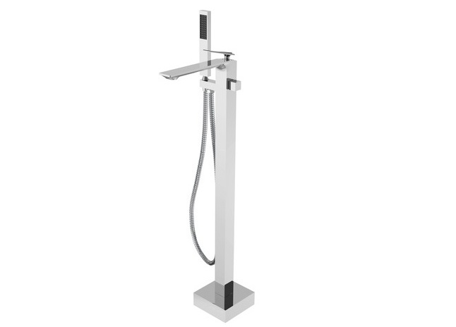 Смеситель для ванной Besco Aspira напольный с душевым гарнитуром хром BW-A-CH