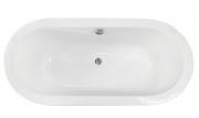 Ванна из искусственного камня Besco Victoria 185х83 см с сифоном клик-клак хром санитарный композит белый глянцевый #WKV-185-WZ
