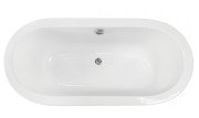 Ванна из искусственного камня Besco Victoria 185х83 см с сифоном клик-клак хром санитарный композит белый глянцевый #WKV-185-WZ