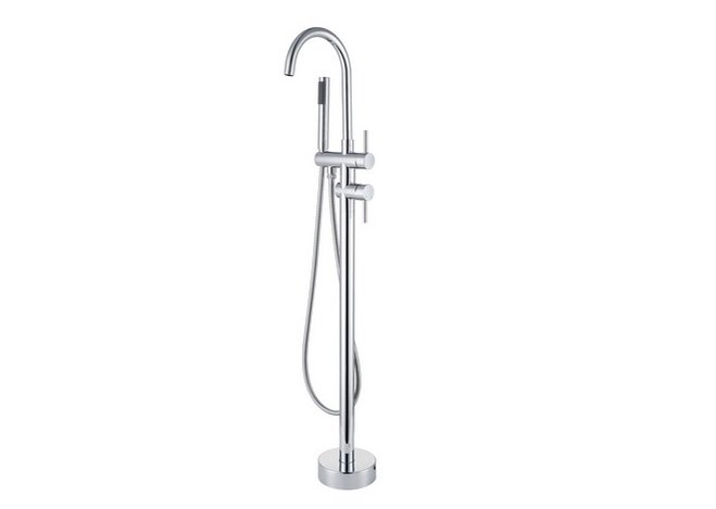 Змішувач для ванної кімнати Besco Illusion I підлоговий з душовим гарнітуром хром BW-II-CH