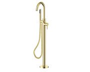 Смеситель для ванной Besco Veo II напольный с душевым гарнитуром золото BW-VII-ZL