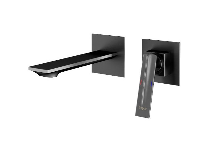 Змішувач для раковини Besco Aspira настінний одноважільний графіт BU-AS-GR