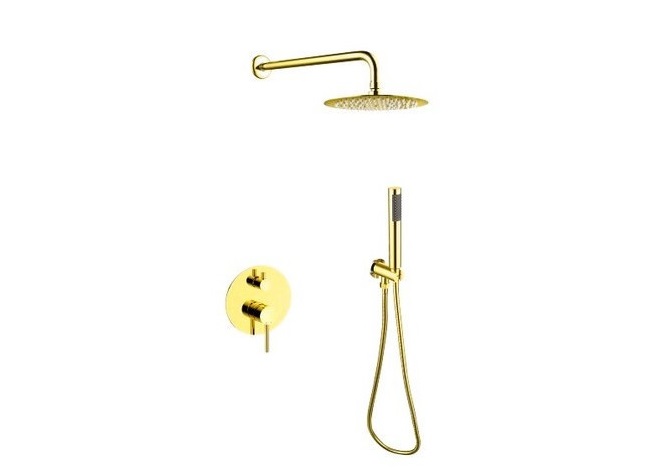 Душевая система скрытого монтажа Besco Decco/Illusion II/Veo со смесителем золото BP-DIII-ZL