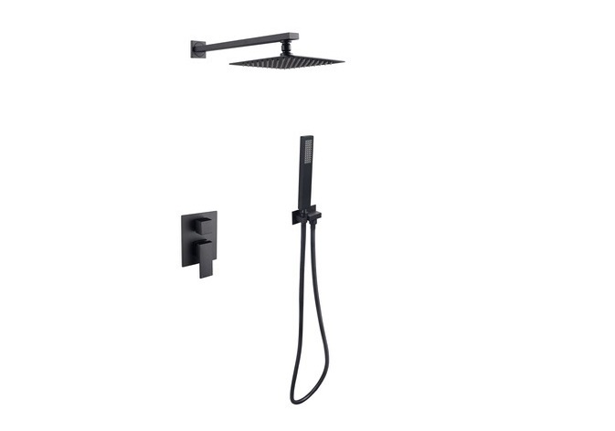 Душевая система скрытого монтажа Besco Modern/Varium II со смесителем черный матовый BP-MVII-CZ