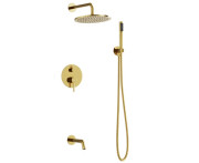 Душевая система скрытого монтажа Besco Veo/Decco/Illusion со смесителем золото BP-V-ZL