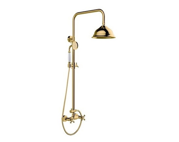 Душевая стойка Besco Retro со смесителем золото BP-R-ZL