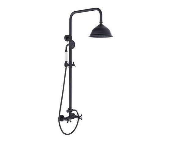 Душевая стойка Besco Retro со смесителем черный матовый BP-R-CZ