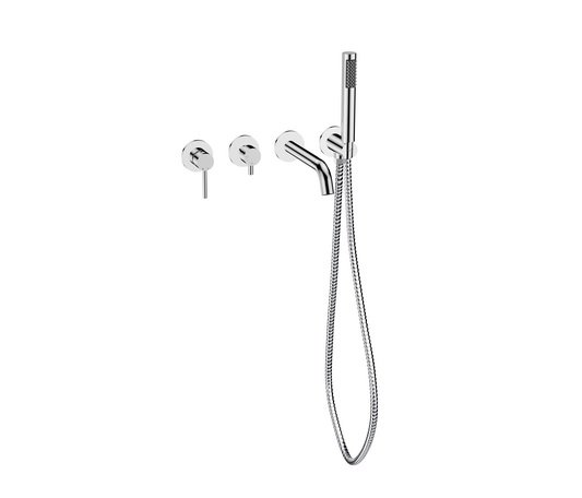 Смеситель для ванной Besco Veo настенный с душевым гарнитуром хром BW-V4P-CH