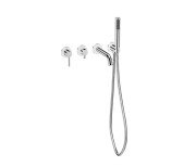 Смеситель для ванной Besco Veo настенный с душевым гарнитуром хром BW-V4P-CH