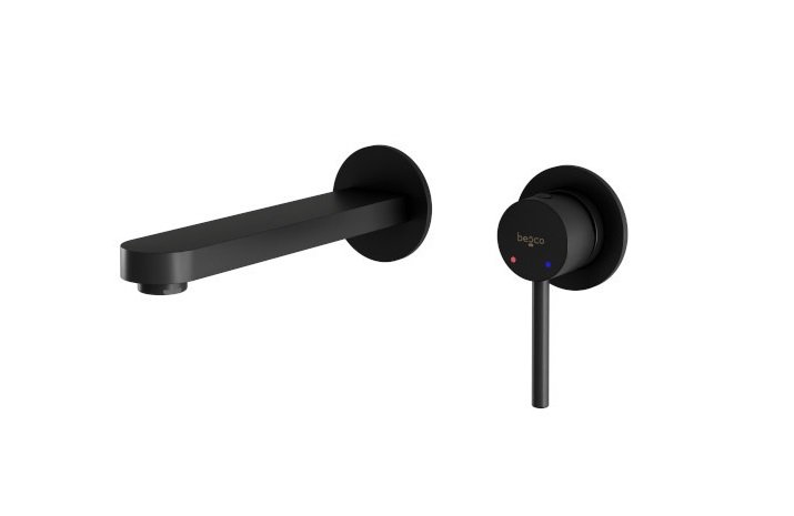 Змішувач для раковини Besco Decco настінний одноважільний чорний матовий BU-DS-CZ