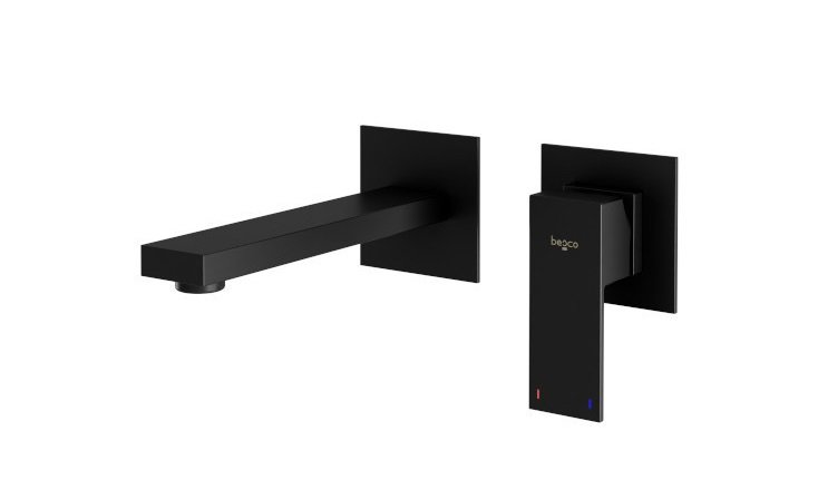 Смеситель для раковины Besco Modern/Varium настенный однорычажный черный матовый BU-MVS-CZ