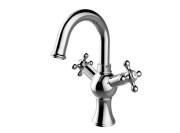 Змішувач для раковини Besco Retro II двовентильний хром BU-RII-CH