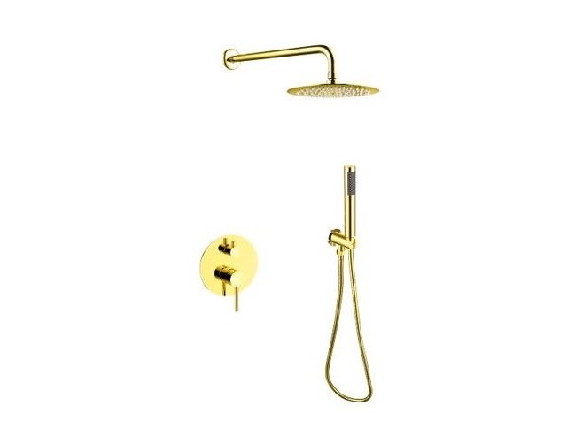 Душова система прихованого монтажу Besco Decco/Illusion II/Veo із змішувачем золото BP-DIII-ZL