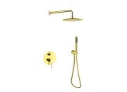 Душевая система скрытого монтажа Besco Decco/Illusion II/Veo со смесителем золото BP-DIII-ZL